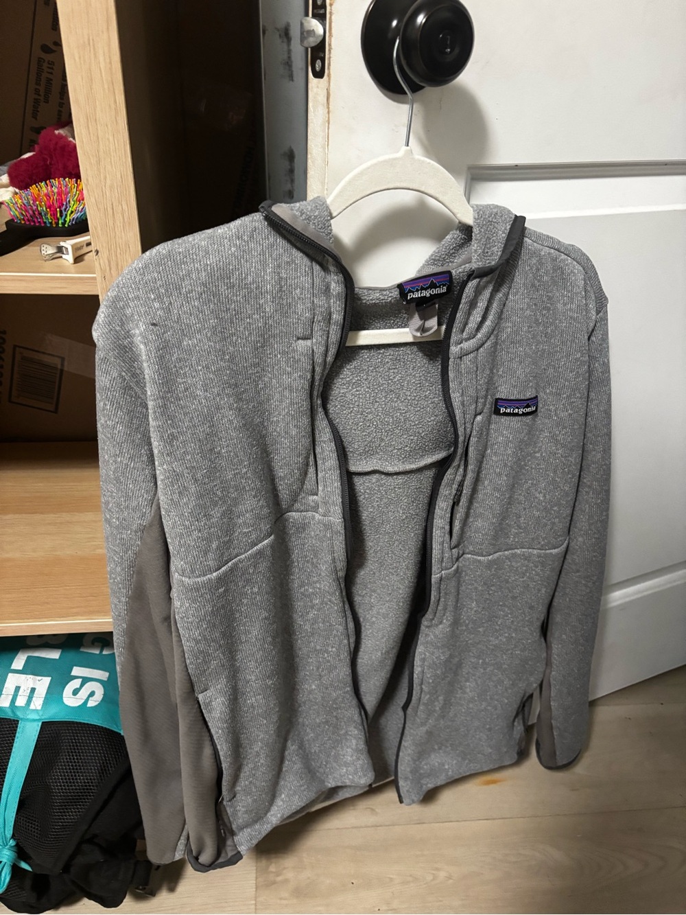 Patagonia Light Gray Fleece Zip-Up Jacket